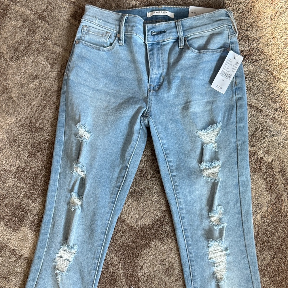 PacSun Light Blue Distressed‎ Skinny Jeans